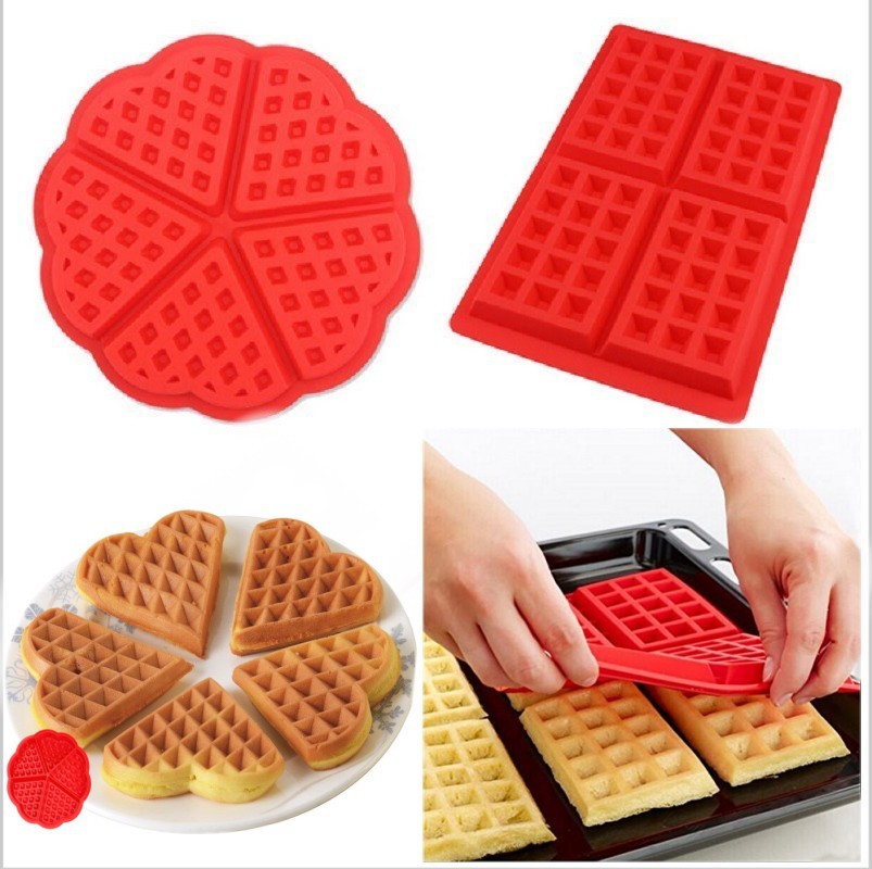 Kitchen Baking Kit - قالب وافل من السيليكون الآمن للطعام،