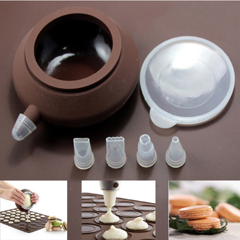Kitchen Set Bakery - قالب سيليكون لخبز الماكرون، وعاء تزيين