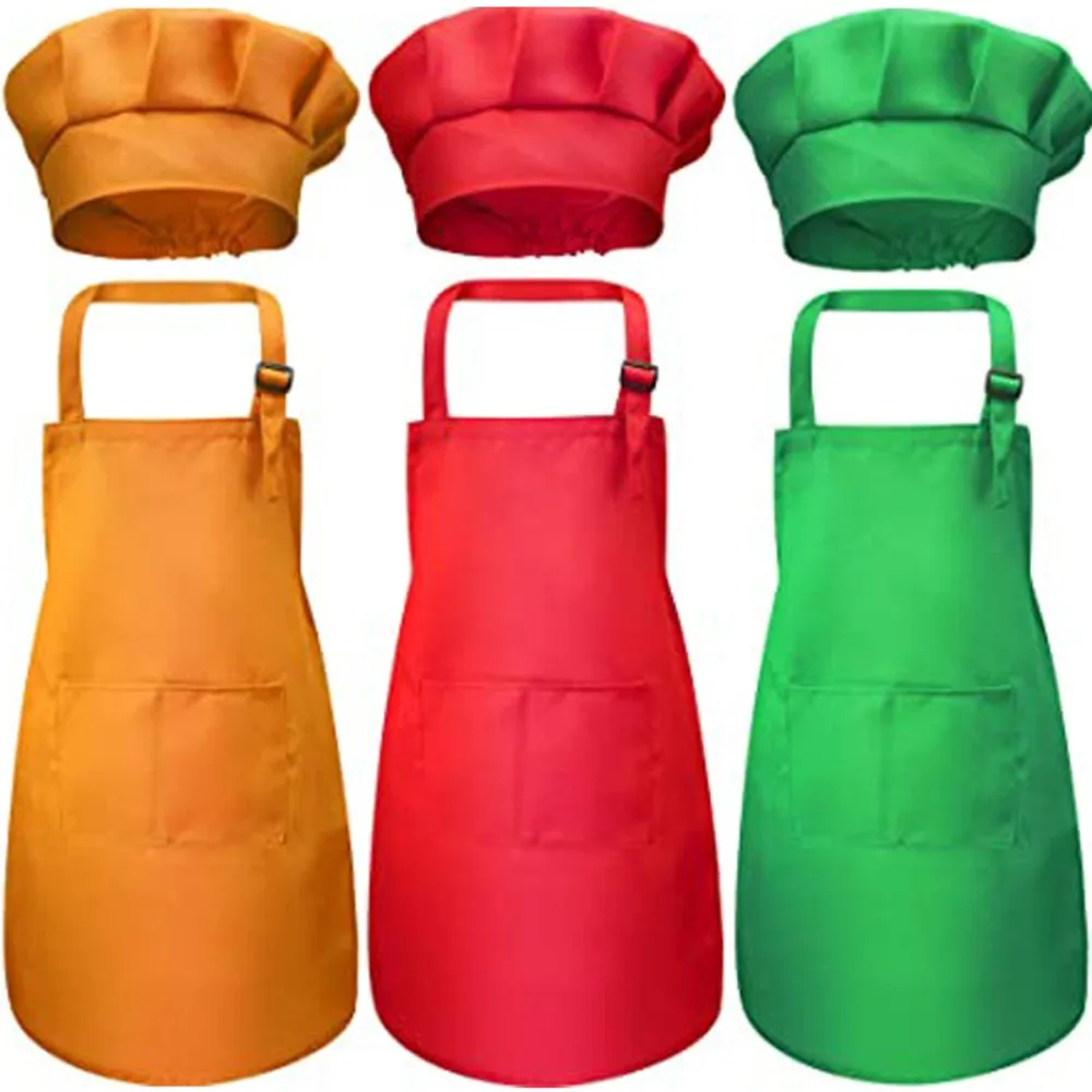 Kitchen Kids Baking Set - مريلة أطفال للطهي والرسم مع جيب