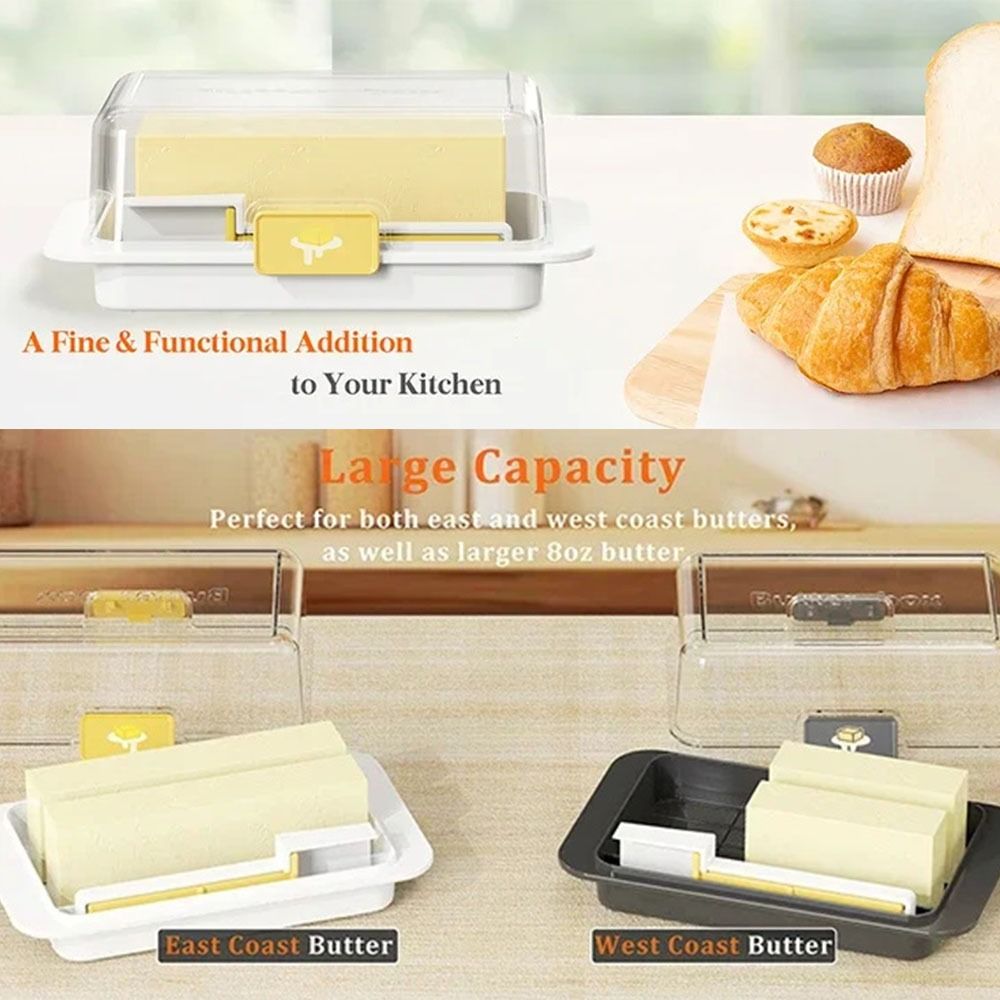 صندوق تخزين زبدة بغطاء شفاف مق - مراجعة Kitchen Baking Containers وسعره