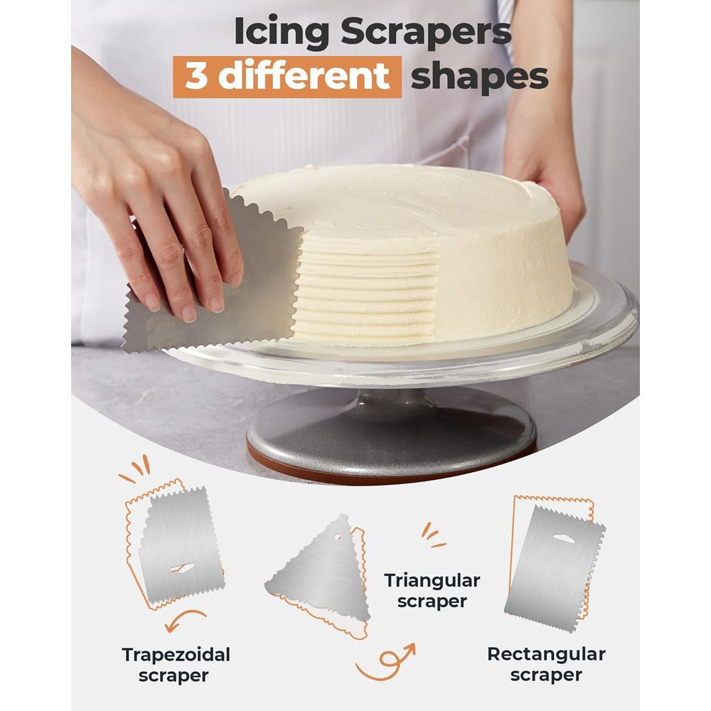 طقم قاعدة كيك دوارة، قاعدة دوا - مراجعة Offset Spatula Set وسعره