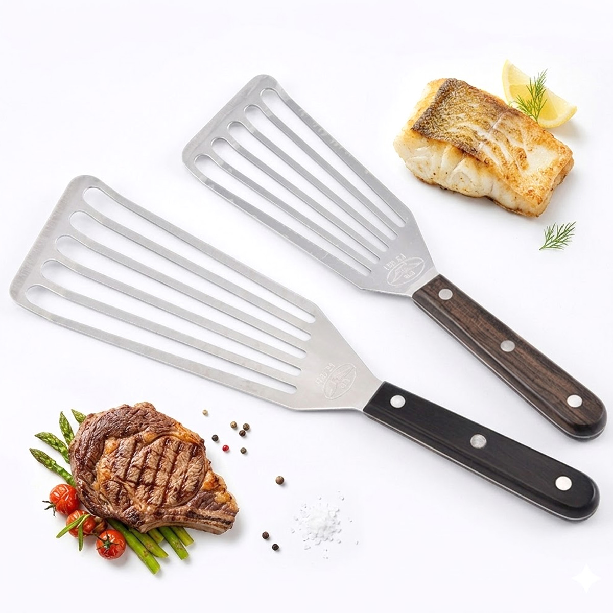 ملعقة سمك، ملعقة معدنية من الف - مراجعة Offset Spatula Set وسعره