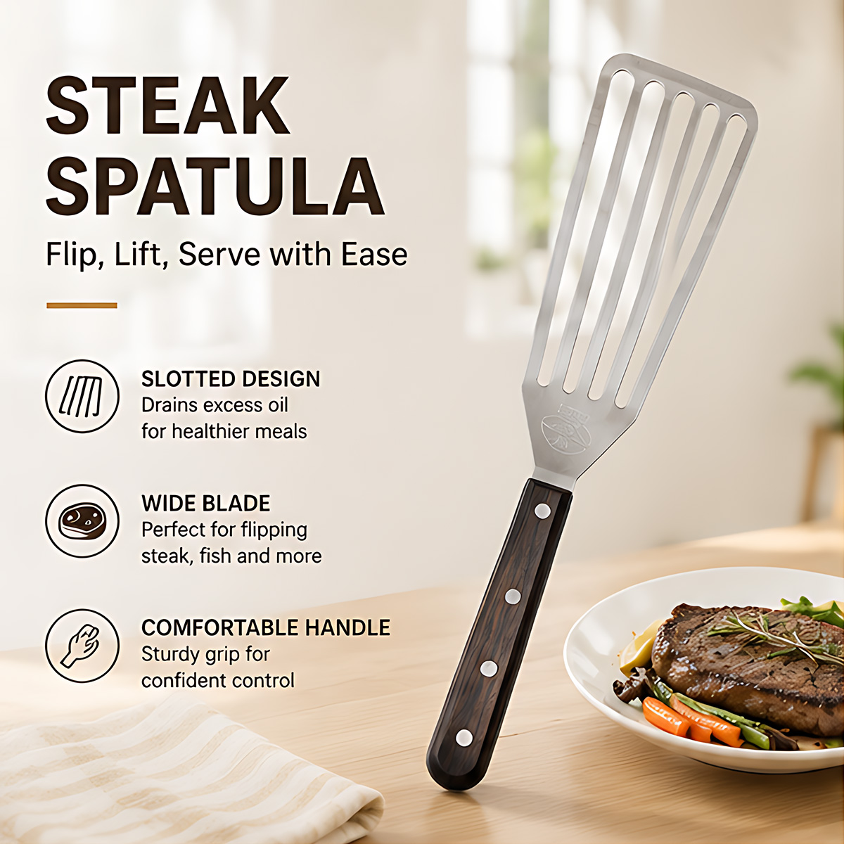 ملعقة سمك، ملعقة معدنية من الف - مراجعة Offset Spatula Set وسعره