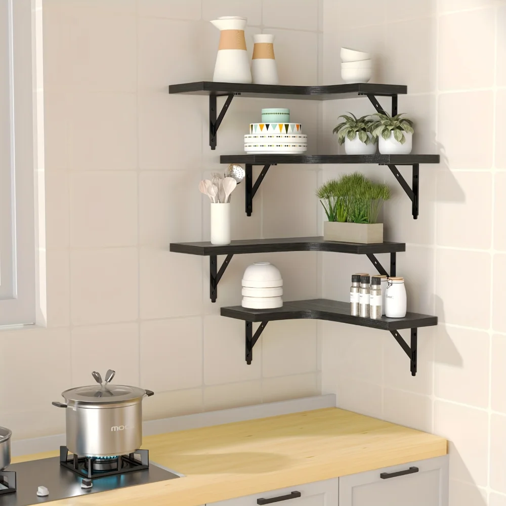 رفوف خشبية طبيعية معلقة على ال - مراجعة Kitchen Queen وسعره