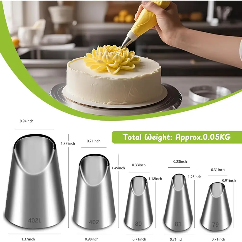 مجموعة من 5 قطع من فوهات التزي - مراجعة Kitchen Baking Kit وسعره