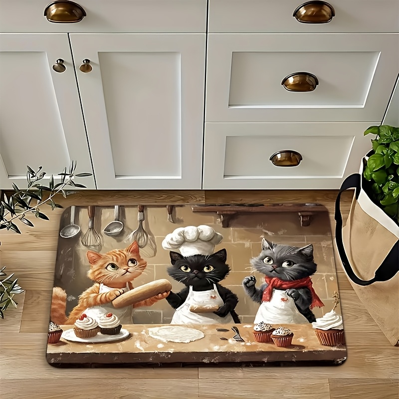 سجادة مطبخ طويلة بتصميم قطة ال - مراجعة Kitchen Living Baking Mats وسعره