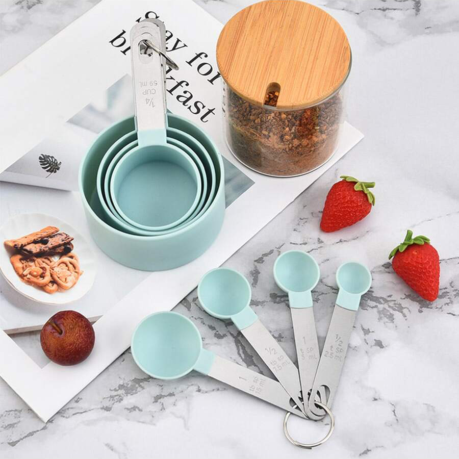 4 قطعة/8 قطعة كوب قياس بلاستيك - مراجعة Kitchen Baking Kit وسعره