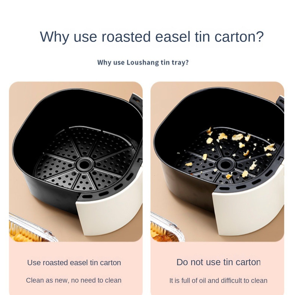 20 سنتيمتر مقلاة الهواء الألوم - مراجعة Kitchen Baking Containers وسعره